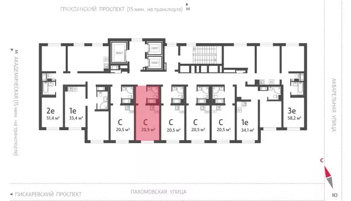 Квартира-студия: Санкт-Петербург, Пахомовская улица, 8к3 (20.3 м) - Фото 1