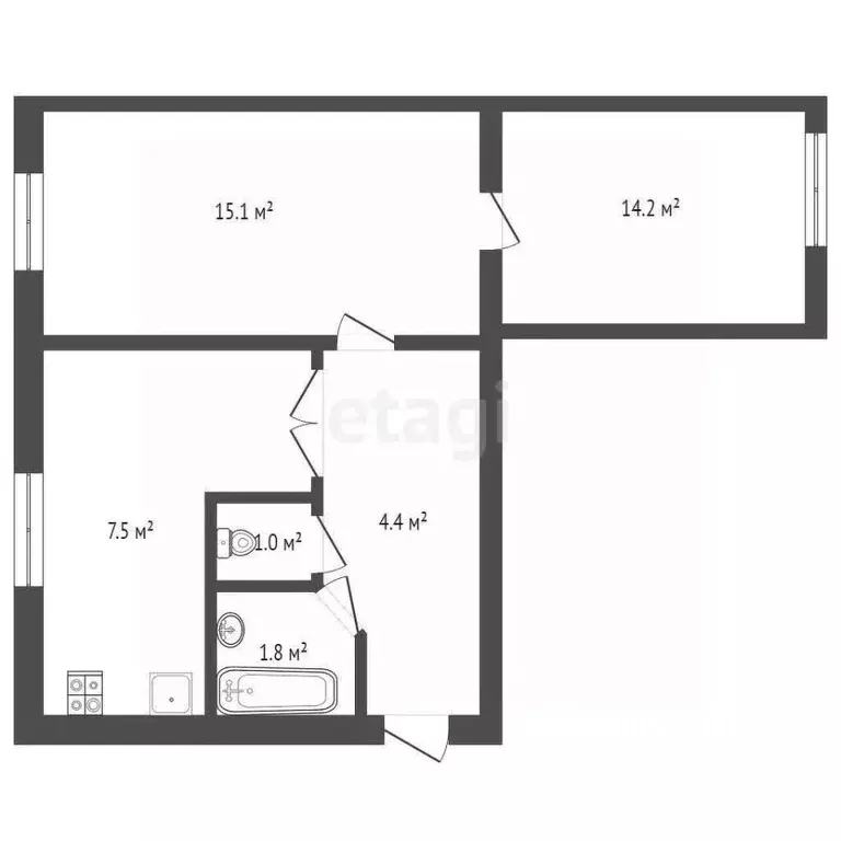2-к кв. Крым, Бахчисарай городское поселение, Научный пгт ул. Научная, ... - Фото 2