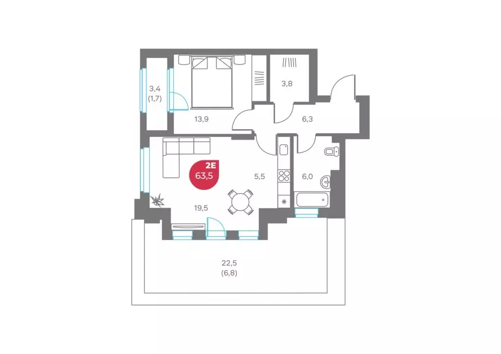 2-комнатная квартира: Пермь, Советская улица, 16А (63.5 м) - Фото 1