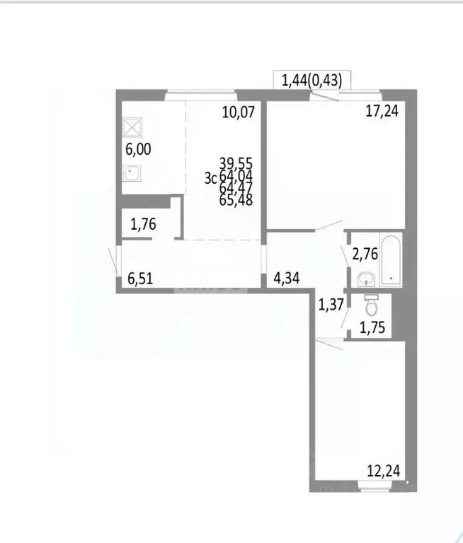 3-к кв. Челябинская область, Челябинск Нефтебазовая ул., 20 (64.0 м) - Фото 2