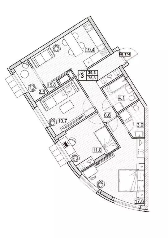 3-к кв. Нижегородская область, Нижний Новгород ул. Ванеева (75.3 м) - Фото 0