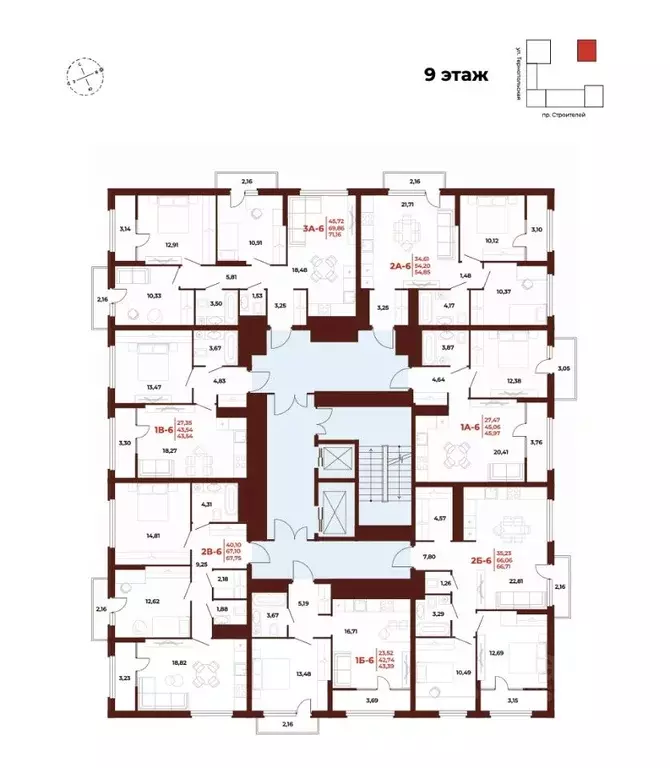 3-к кв. Пензенская область, Пенза Арбери жилой комплекс (71.16 м) - Фото 2