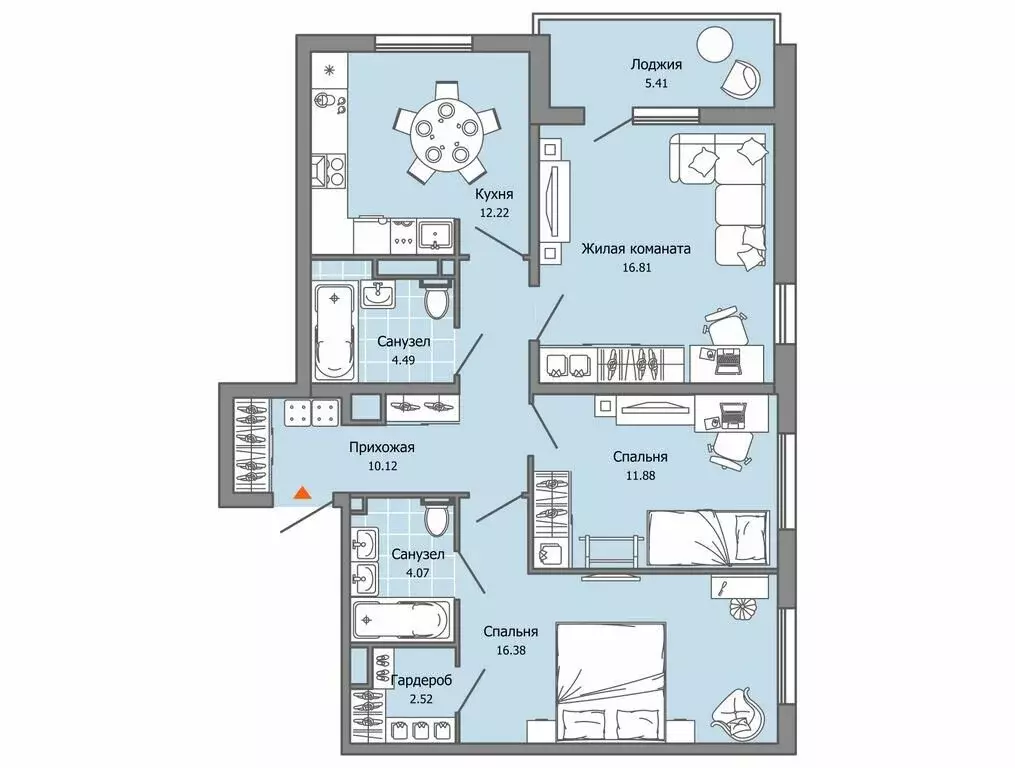 3-комнатная квартира: Ульяновск, микрорайон Юго-Западный, ЖК ... - Фото 1