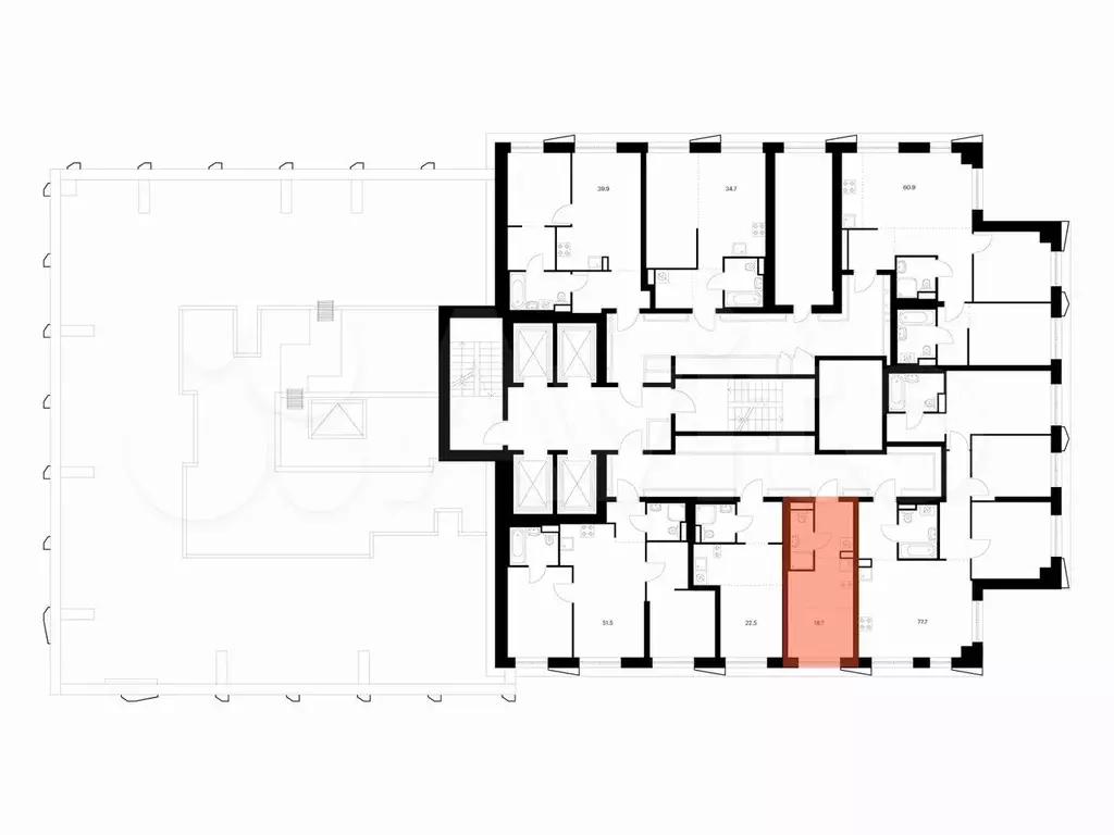 Квартира-студия, 18,7 м, 36/38 эт. - Фото 1