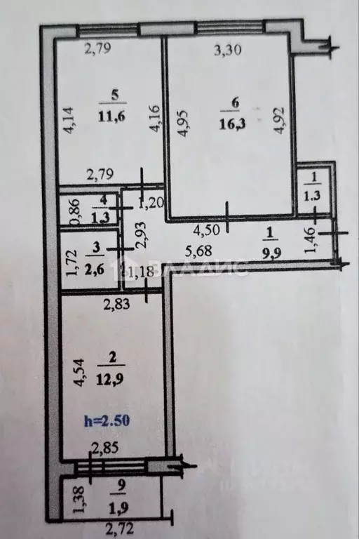 2-к кв. Башкортостан, Стерлитамак Коммунистическая ул., 110 (58.0 м) - Фото 2
