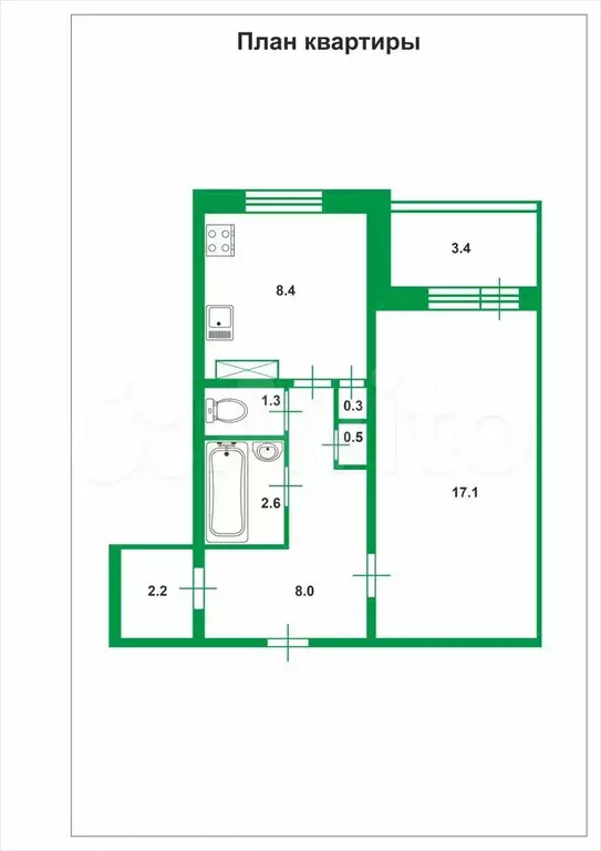 1-к. квартира, 40 м, 9/10 эт. - Фото 0