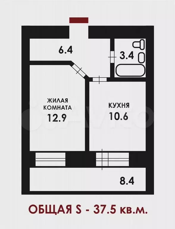 1-к. квартира, 38 м, 3/10 эт. - Фото 0
