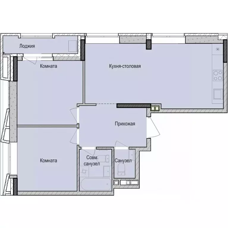 2-к кв. Татарстан, Казань Седьмое Небо жилрайон, Унай жилой комплекс ... - Фото 1