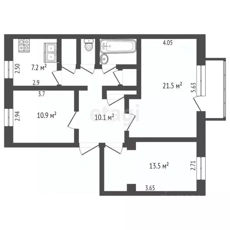 3-к кв. Омская область, Омск Городок Нефтяников мкр, ул. Грозненская, ... - Фото 1