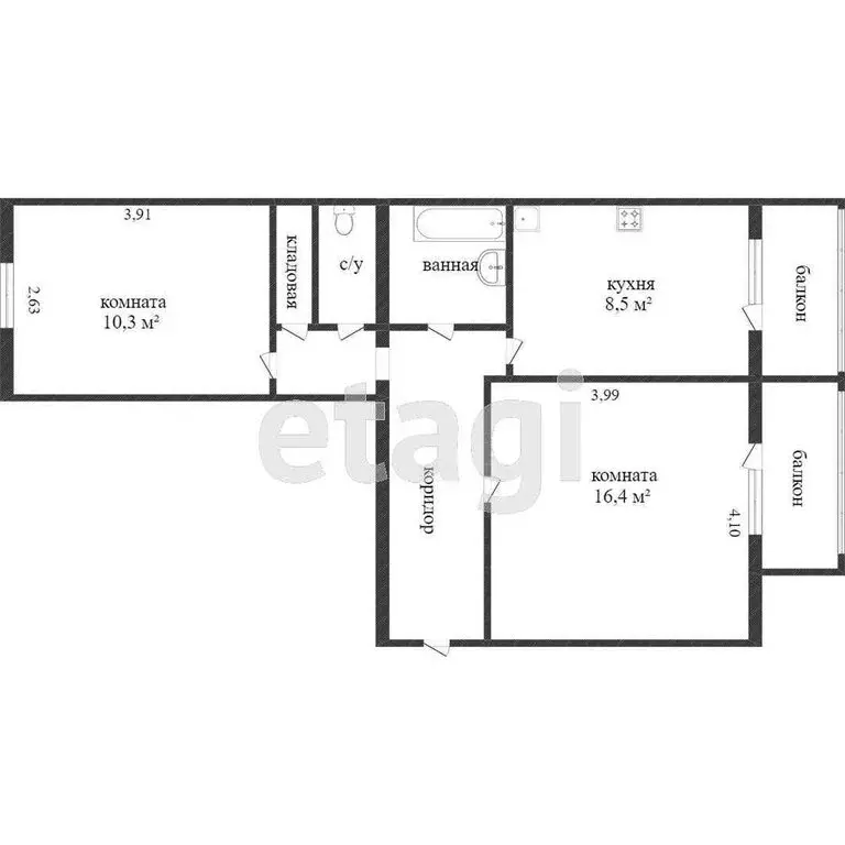 2-комнатная квартира: посёлок Лесково, 42 (49.3 м) - Фото 0