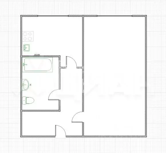 1-к кв. Самарская область, Сызрань ул. Шухова, 1 (32.3 м) - Фото 2