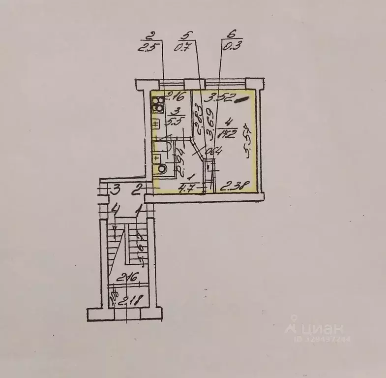 1-к кв. Санкт-Петербург ул. Танкиста Хрустицкого, 114 (30.9 м) - Фото 2