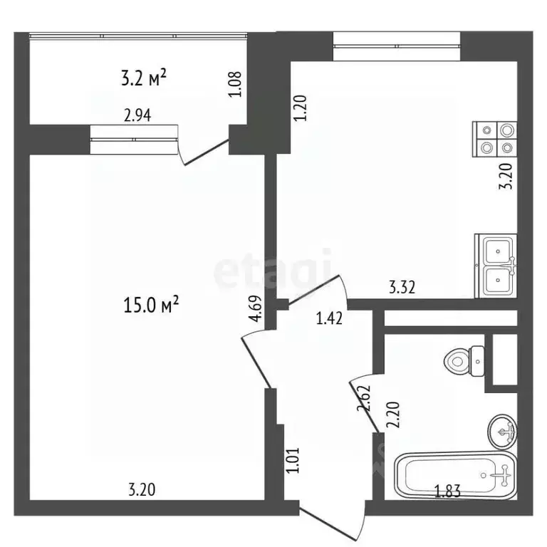 1-к кв. Московская область, Балашиха ул. Бояринова, 13 (34.2 м) - Фото 2