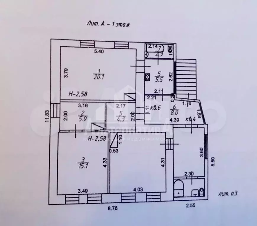 3-к. квартира, 82 м, 1/2 эт. - Фото 0