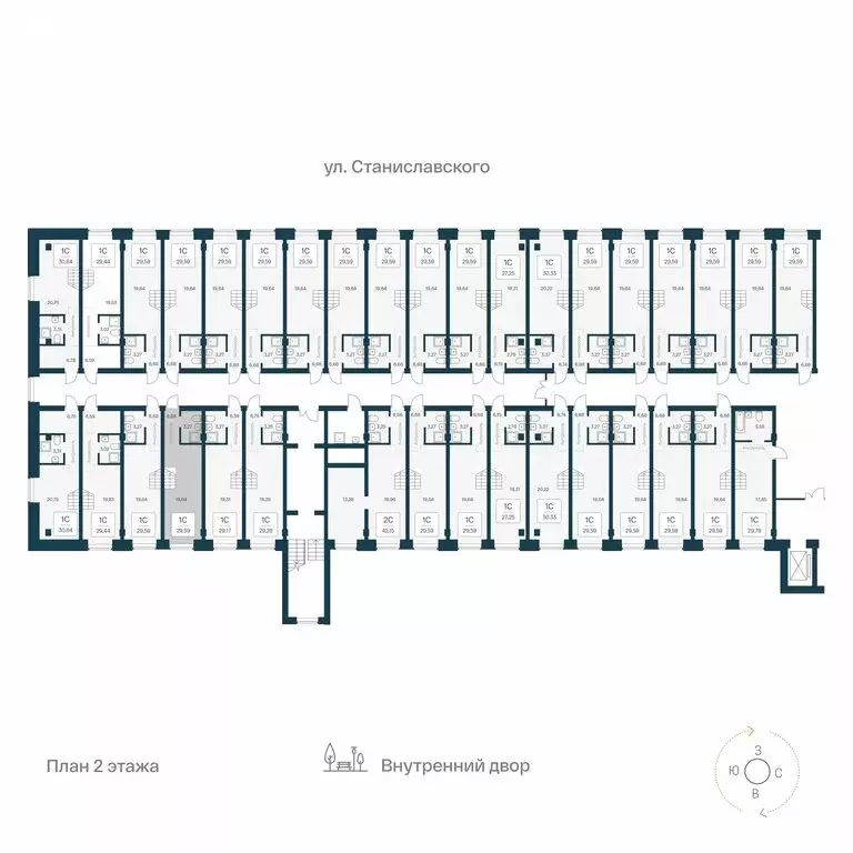 Квартира-студия: Новосибирск, улица Станиславского, 25 (29.59 м) - Фото 1