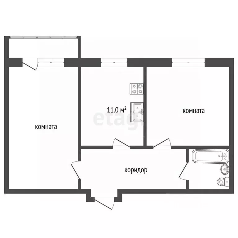 2-к кв. Тамбовская область, Тамбов городской округ, пос. Строитель, ... - Фото 2