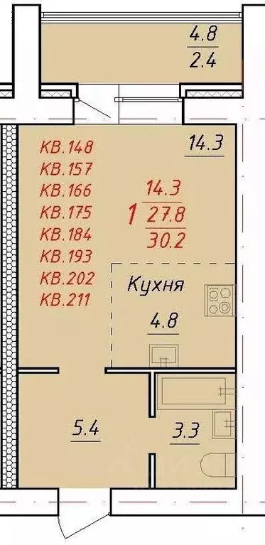 1-к кв. Алтайский край, Новоалтайск Индустриальная ул., 18 (30.2 м) - Фото 0