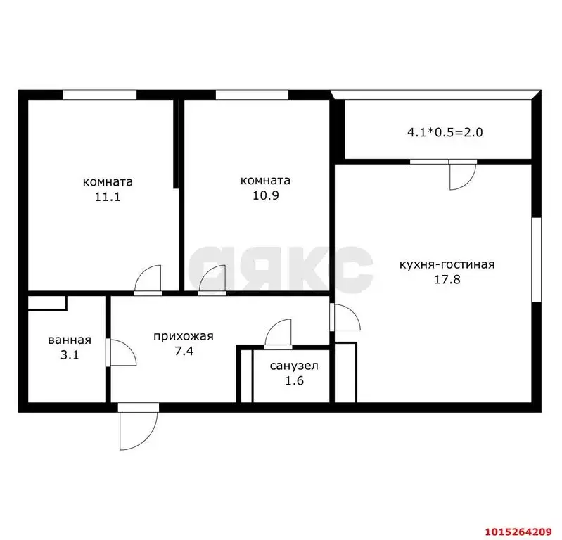 2-комнатная квартира: Краснодар, улица имени Героя Ростовского, 8к5 ... - Фото 1