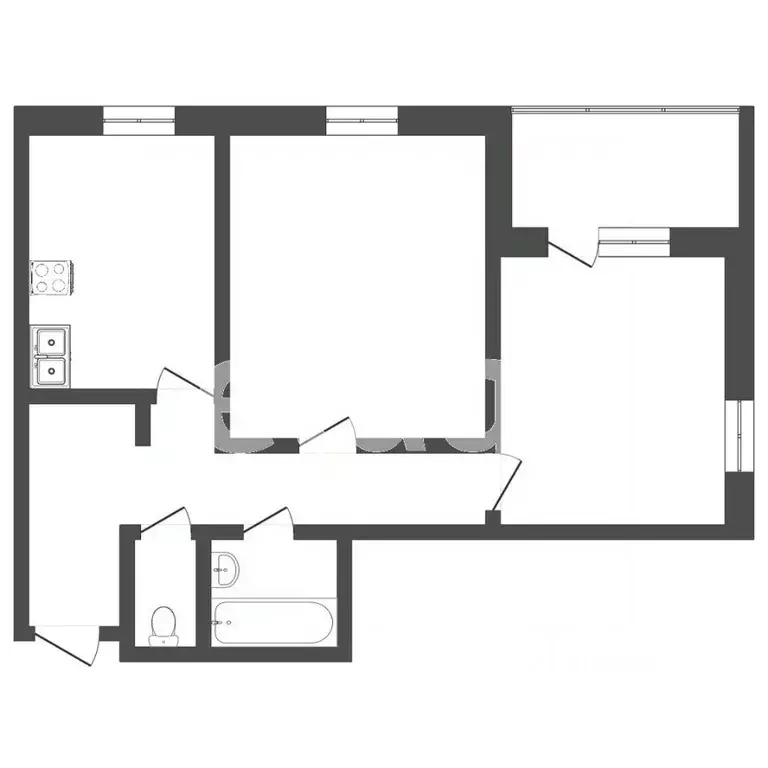 2-к кв. Тюменская область, Тюмень ул. Бориса Житкова, 5к1 (58.4 м) - Фото 2