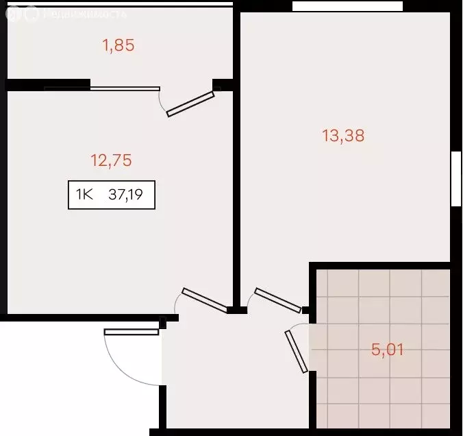 1-комнатная квартира: Динской район, Южно-Кубанское сельское ... - Фото 2