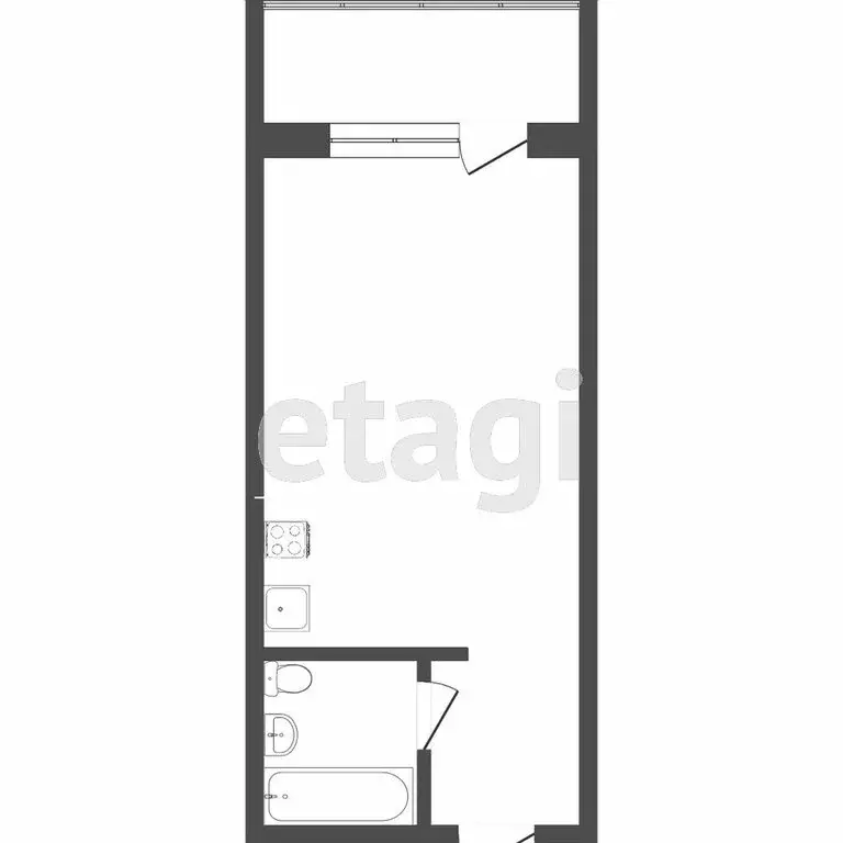 1-комнатная квартира: Томск, Киевская улица, 1 (26.6 м) - Фото 1
