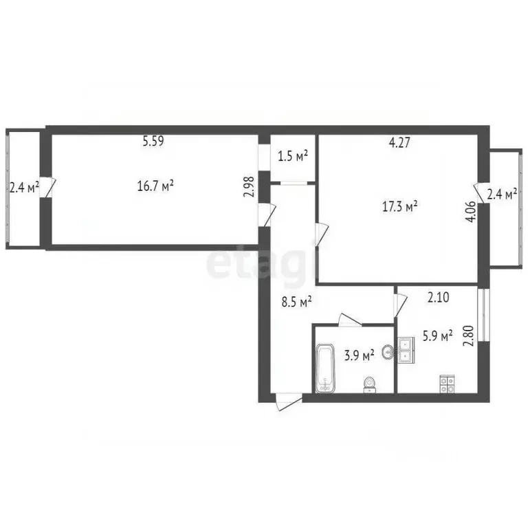 2-к кв. Санкт-Петербург Стрельбищенская ул., 29 (53.8 м) - Фото 1