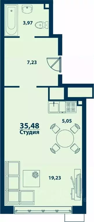 1-к кв. Башкортостан, Уфа ул. Ивана Спатара, 14 (35.48 м) - Фото 0