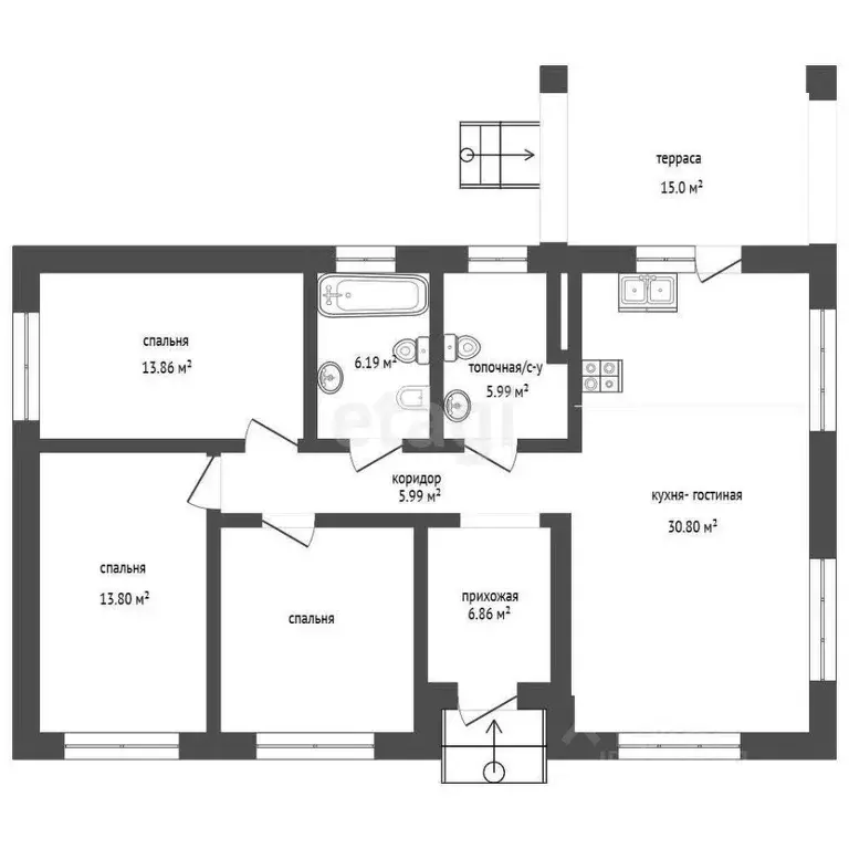 Дом в Ростовская область, Аксайский район, Щепкинское с/пос, пос. ... - Фото 2