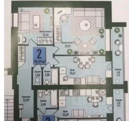 2-к кв. Кировская область, Киров ул. Заповедная, 7 (75.0 м) - Фото 1