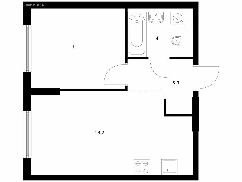 1-комнатная квартира: Ярославль, улица Академика Колмогорова, 24 (37.1 ... - Фото 1