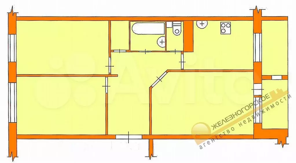 3-к. квартира, 70,4 м, 5/5 эт. - Фото 0