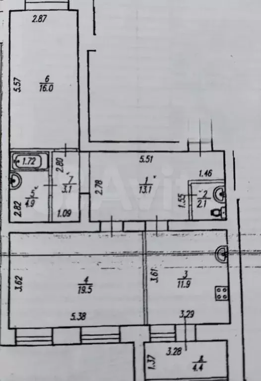 2-к. квартира, 70,6 м, 4/10 эт. - Фото 0