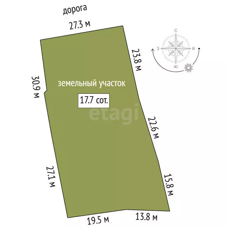 Участок в Тюмень, микрорайон Матмасы, улица поэта Габдуллы Тукая (17.7 ... - Фото 1