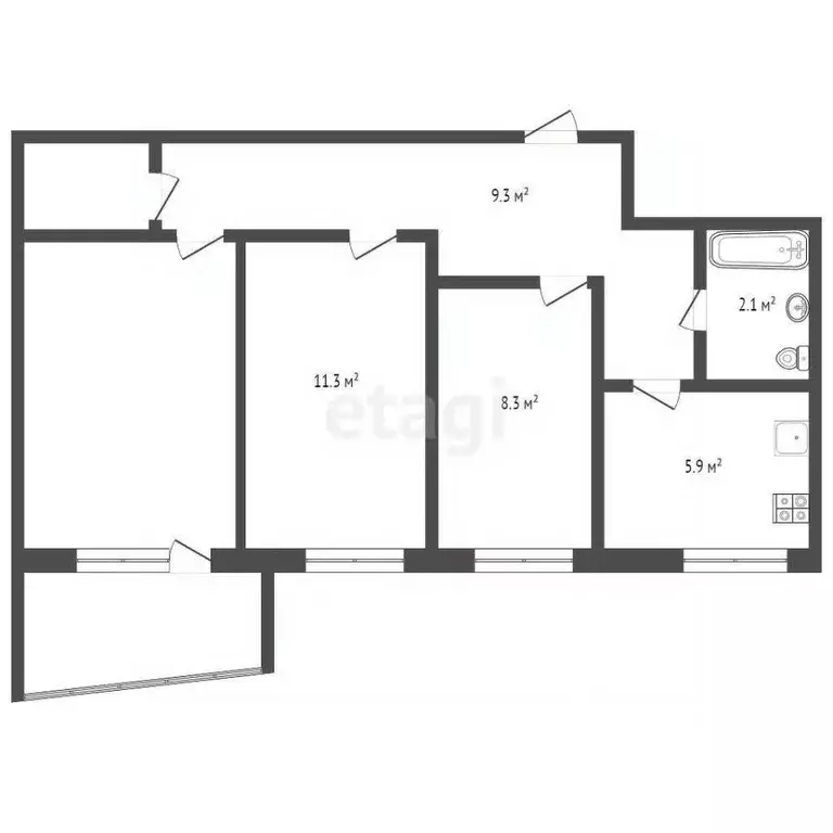 3-к кв. москва вешняковская ул, 27к4 (62.0 м) - Фото 1