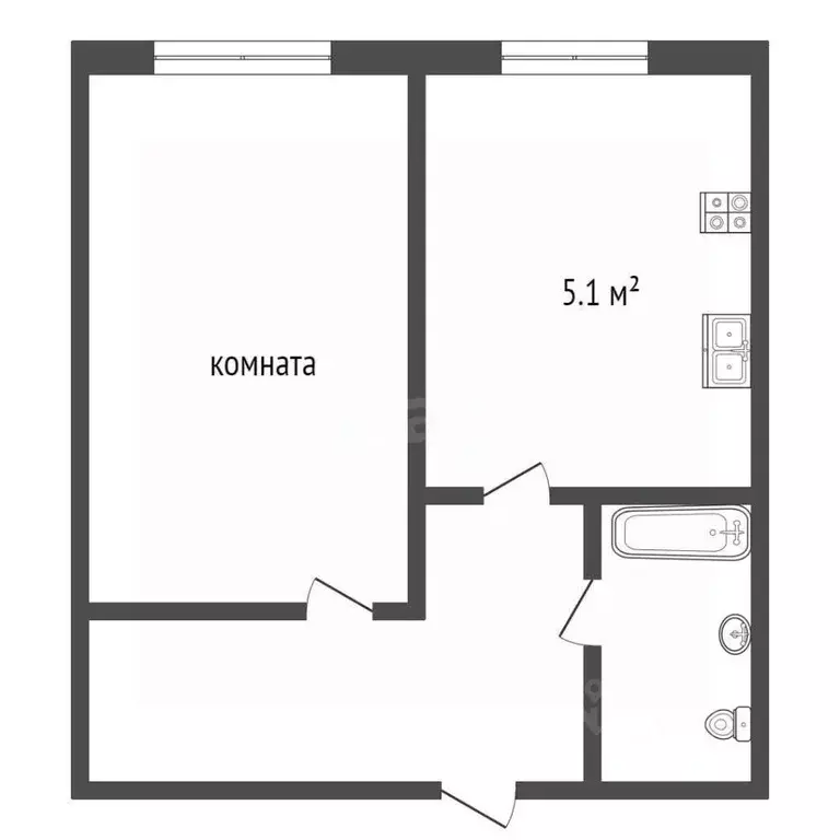 1-к кв. Крым, Армянск ул. Симферопольская, 11 (32.6 м) - Фото 2