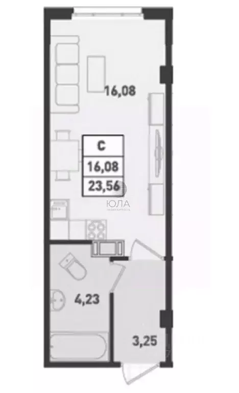 Студия Ленинградская область, Мурино Всеволожский район, ул. Шоссе в ... - Фото 2