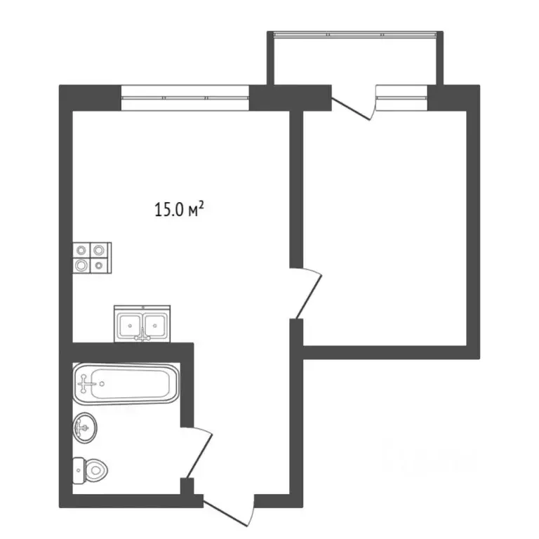 1-к кв. Тюменская область, Тюмень ул. Василия Малкова, 10 (35.1 м) - Фото 2