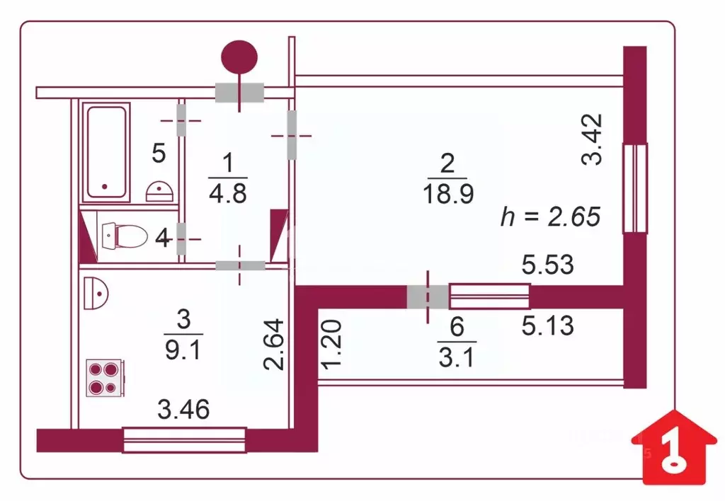 1-к кв. Омская область, Омск пос. Амурский, ул. 1-я Челюскинцев, 94 ... - Фото 1