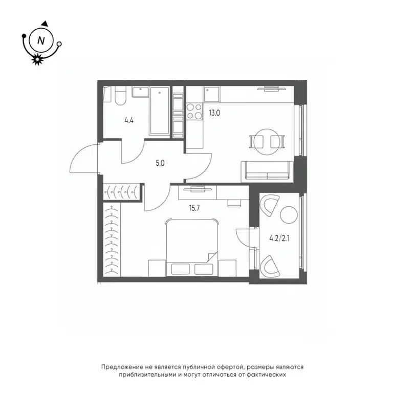 1-к кв. Омская область, Омск Зеленая река мкр, 5 (40.2 м) - Фото 0