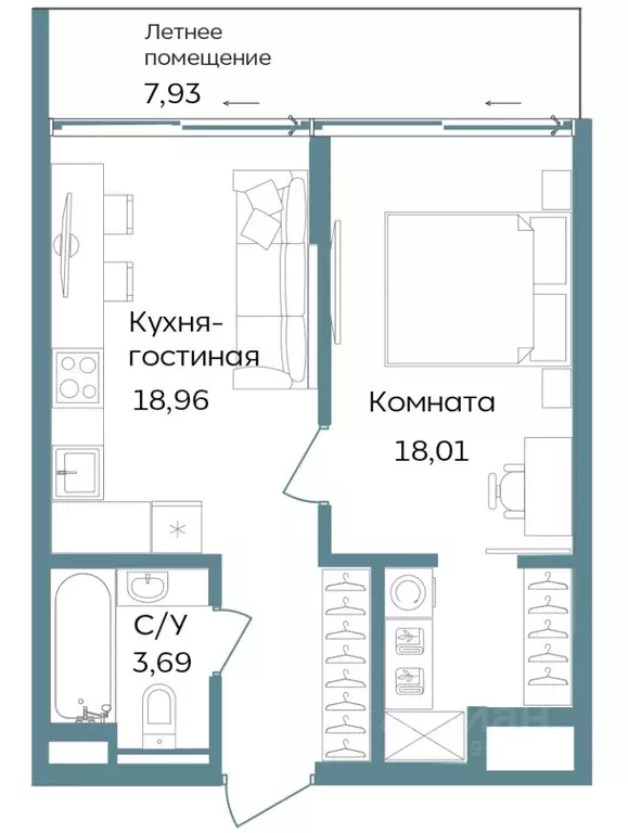 1-к кв. Крым, Саки  (48.59 м) - Фото 1