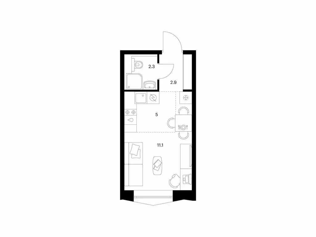 Квартира-студия: Москва, ЖК Бусиновский Парк (21.3 м) - Фото 0