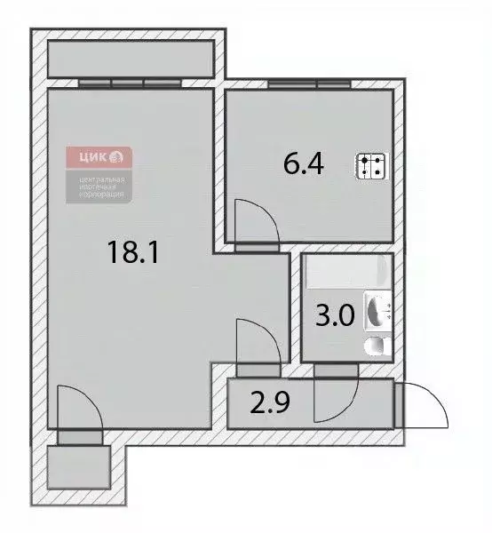 1-к кв. Рязанская область, Рязань ул. Циолковского, 21 (31.6 м) - Фото 1