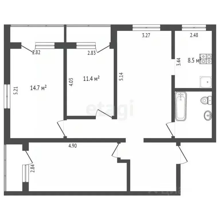 4-к кв. Татарстан, Набережные Челны 52-й комплекс, 23 (87.0 м) - Фото 1