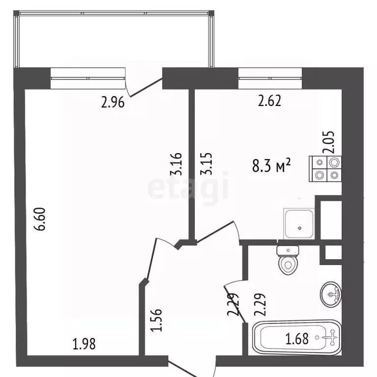 1-к кв. Краснодарский край, Анапа ул. Самбурова, 207 (29.8 м) - Фото 2