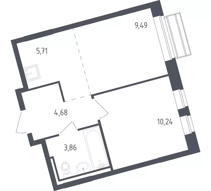 1-комнатная квартира: село Лайково, микрорайон Город-Событие, ЖК ... - Фото 1