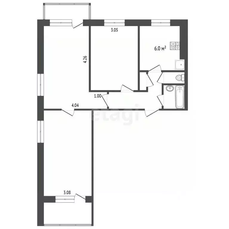 3-к кв. Ярославская область, Ярославль ул. Громова, 46к3 (66.9 м) - Фото 2