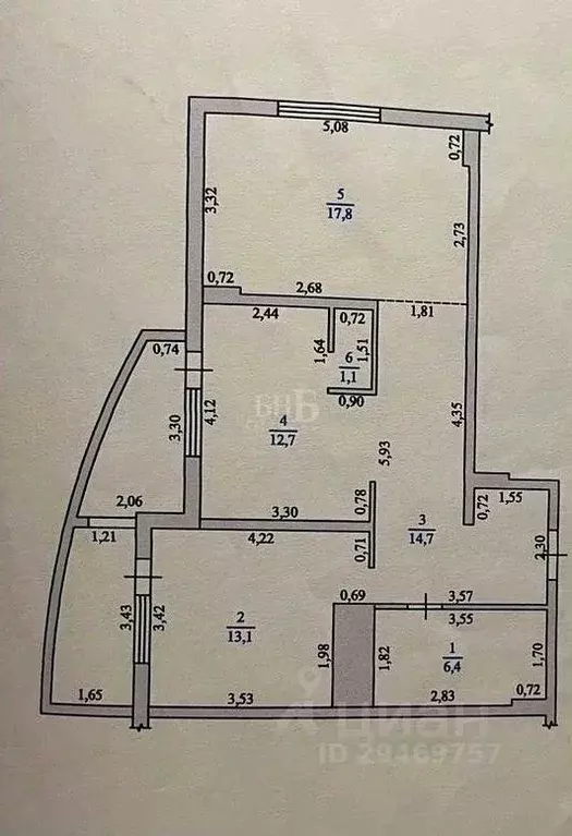 2-к кв. Оренбургская область, Оренбург Новая ул., 29 (65.8 м) - Фото 1