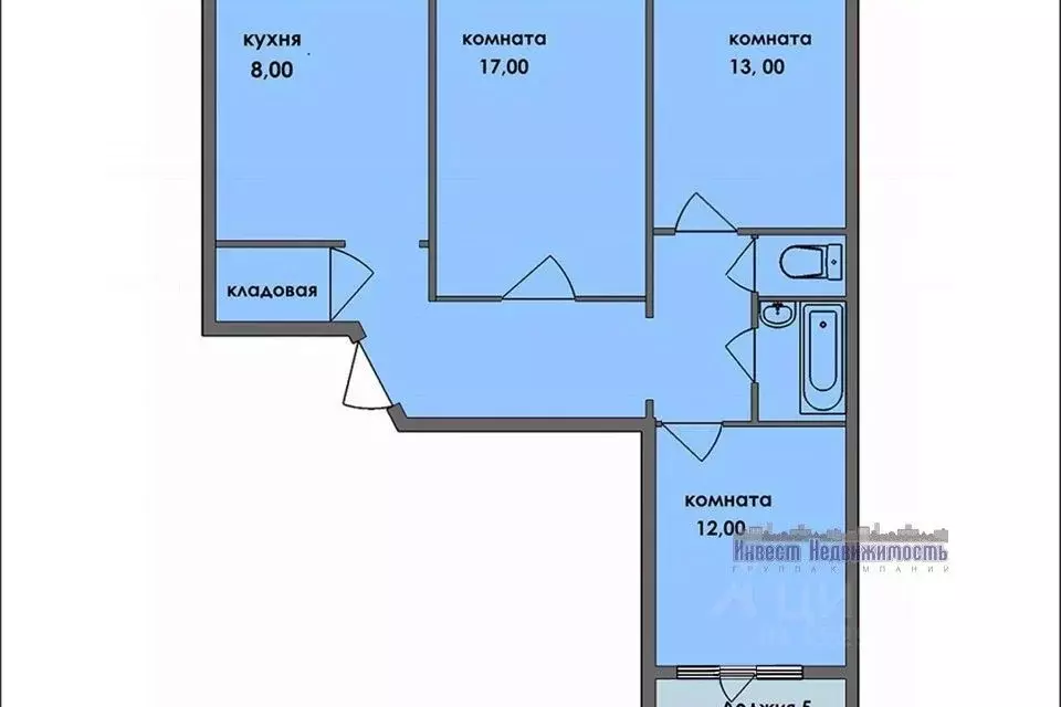3-к кв. Алтайский край, Барнаул ул. Малахова, 95 (67.3 м) - Фото 1