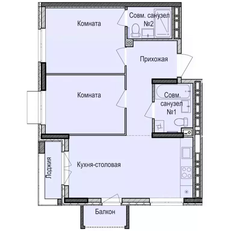 2-к кв. Удмуртия, Ижевск Карлутский жилрайон, 3-й мкр,  (57.7 м) - Фото 0