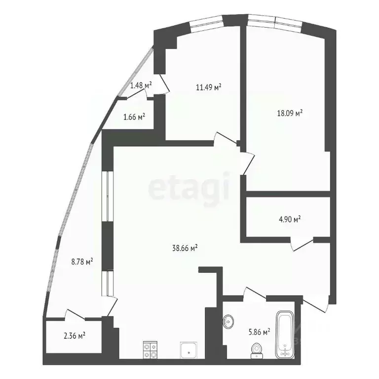 3-к кв. Тюменская область, Тюмень Орловская ул., 58 (78.4 м) - Фото 1